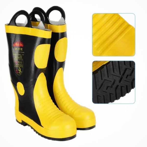 Fireproof Fire Fighting Safety Boots High temperature resistant waterproof fireman Footwear Rubber protection with anti-collision performance